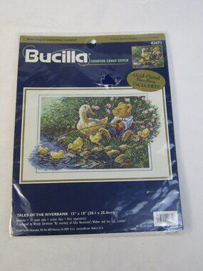 Bucilla "Tales of the Riverbank" Counted Cross Stitch Kit #42671  15" x 10"
